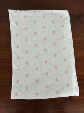 Pottery Barn Kids Pink Heart Flannel Flat and fitted Sheet set